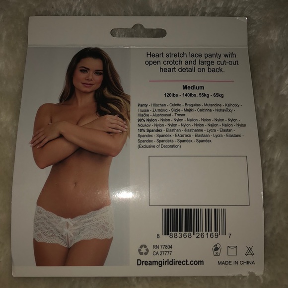 SEXY OPEN HEART WHITE PANTIES - Picture 2 of 3